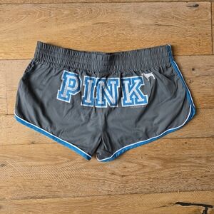 2007 Vintage PINK Victoria's Secret Gray and Blue Athletic Shorts mcbling bimbo